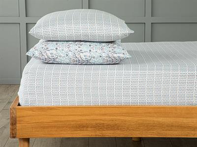 Trellis Чаршафи Двоен Размер, Лесно За Гладене, Синьо – Канела, 240 X 260 Cm