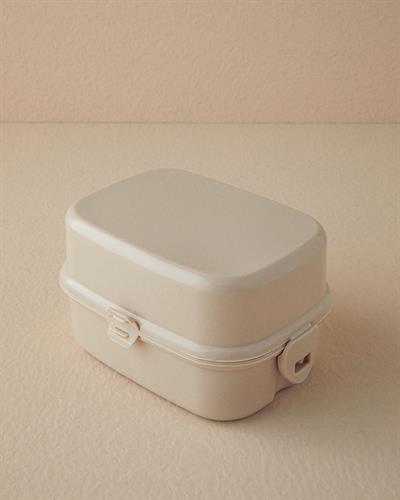 Trendy Кутия За Обяд С 3 отделения Пластмаса 15x10 см Тъмнобежов