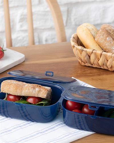 Trendy Lunch Box С 3 Отделения, Пластмасов, Тъмно Синьо, 15 X 10 Cm