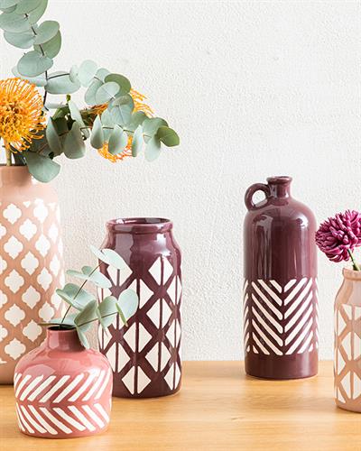 Triangle Ваза Бордо Червено, 10,5 X 10,5 X 21,0 Cm