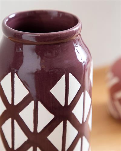 Triangle Ваза Бордо Червено, 10,5 X 10,5 X 21,0 Cm