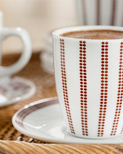 Tribal Сервиз За Кафе 12 Парчета, Порцелан, Бордо Червено, 80 Ml