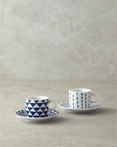 Trin Porcelain 4 Parça 2 Kişilik Coffee Cup Set 80 ml Dark Blue