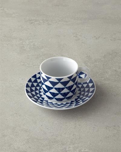 Trin Porcelain 4 Parça 2 Kişilik Coffee Cup Set 80 ml Dark Blue