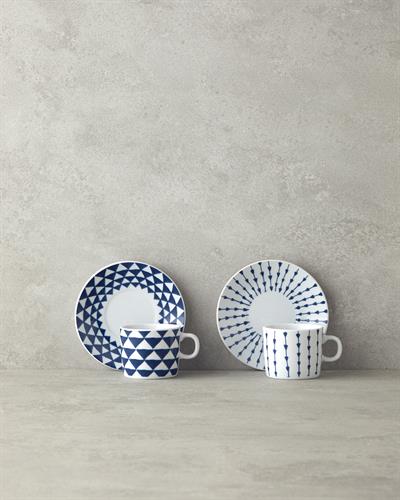 Trin Porcelain 4 Parça 2 Kişilik Coffee Cup Set 80 ml Dark Blue