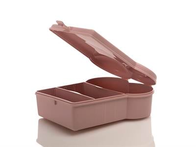 Trio КУТИЯ ЗА СЪХРАНЕНИЕ С 3 отделения Пластмасов Pink
