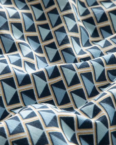 Trio Tile Комплект Спално Бель Единичен Размер, Лесно За Гладене, Тъмно Синьо, 160 X 220 Cm