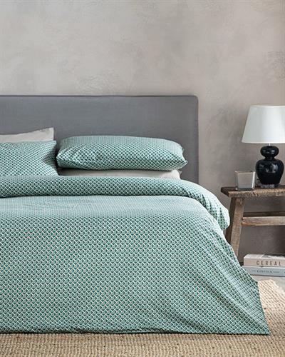 Trio Tile Спално Бельо Компле Единичен Размер, Лесно За Гладене, Зелено, 160 X 220 Cm