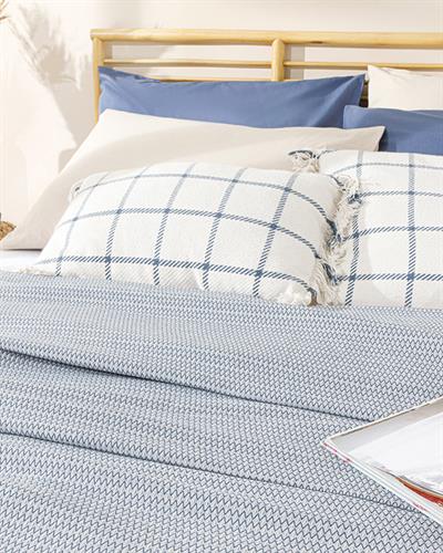 Trios Одеяло Пике Двоен Багрени нишки 200x220 см Морскосин