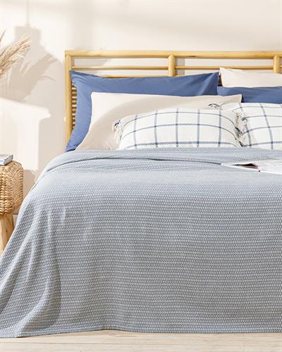 Trios Одеяло Пике Двоен Багрени нишки 200x220 см Морскосин