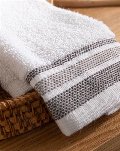 Triple Хавлии За Ръце Памучен, На Райета, Бяло, 30 X 40 Cm