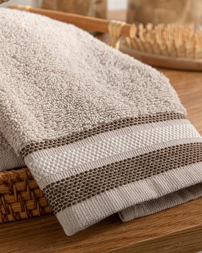 Triple Кърпа За Ръце Памучен на райе 30x40 см Бежов