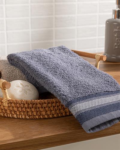 Triple Кърпа За Ръце Памучен на райе 30x40 см Индиго.