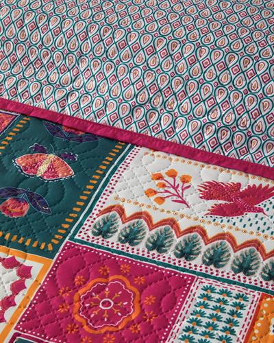 Tropic Patch Многофункционално Покривало Единичен 160x220 см Тъмнорозов