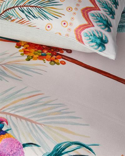 Tropic Sunset Спален Комплект Двоен Мек памук с дигитална щампа 200x220 см Зелен