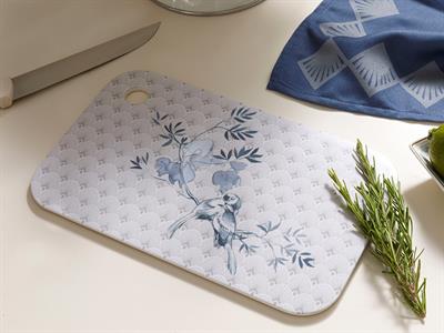 Tual ДЪСКА ЗА РЯЗАНЕ Единичен Меламин 26x16 cm White-Blue