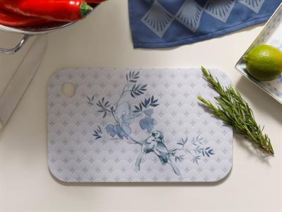 Tual ДЪСКА ЗА РЯЗАНЕ Единичен Меламин 26x16 cm White-Blue