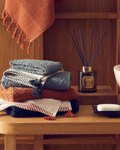 Tuffy Stripe Кърпа За Ръце С ресни Памучен 30x45 см Керемиден