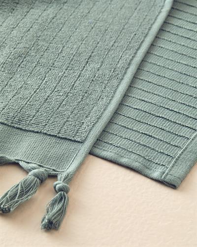 Tuffy Stripe Кърпа За Ръце С ресни Памучен 30x45 см Зелен