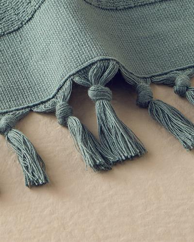 Tuffy Stripe Кърпа За Лице С ресни Памучен 50x80 см Зелен