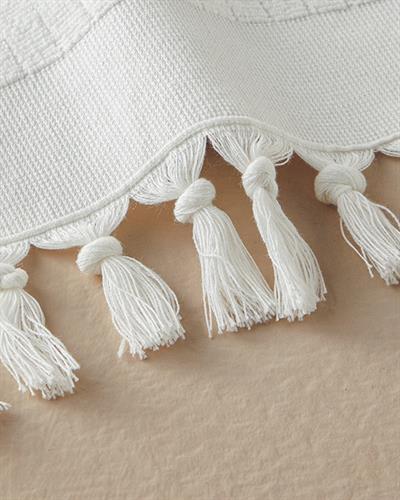 Tuffy Stripe Кърпа За Лице С ресни Памучен 50x80 см Екрю