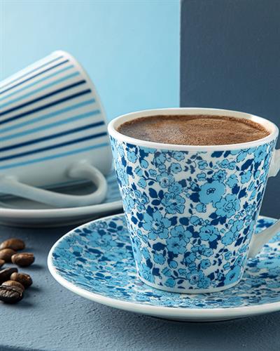 Tulca Porcelain 4 Parça 2 Kişilik Coffee Cup Set 80 ml Blue