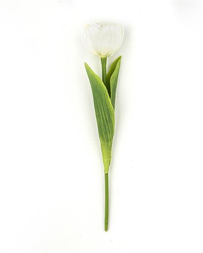 Tulip Изкуствено Цвете Един Стрък 27,5 cm Бял