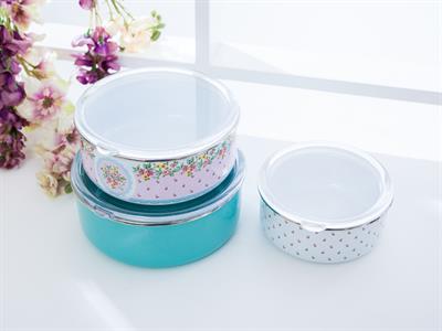 Tulip КУТИЯ ЗА СЪХРАНЕНИЕ 3 бр. Емайлиран 14 - 16 - 18 cm Cream.