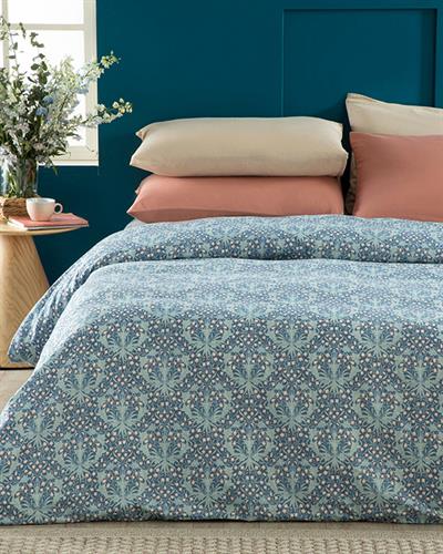 Tulip Blues Спално Бельо Двоен Размер, Лесно За Гладене, Тъмно Синьо, 200 X 220 Cm