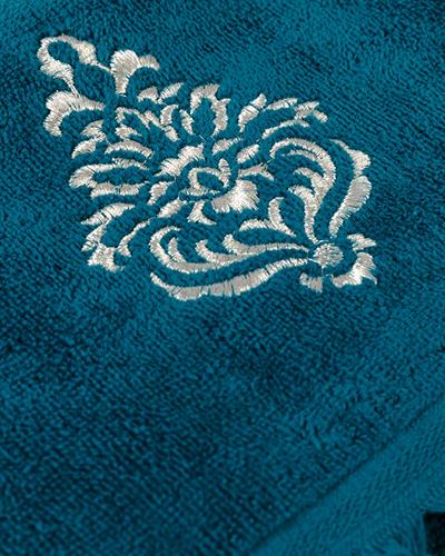 Tulip Damask Кърпа За Лице Кадифе с бродерия 40x60 см Тъмнозелен