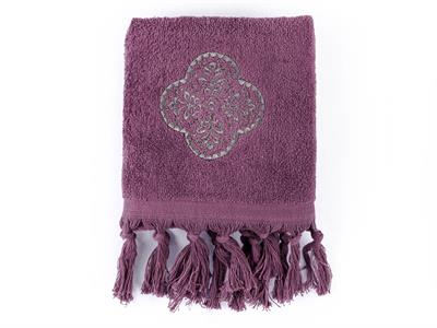 Tulip Damask ХАВЛИЯ ЗА ЛИЦЕ Бродирано кадифе 40x60 cm Purple.