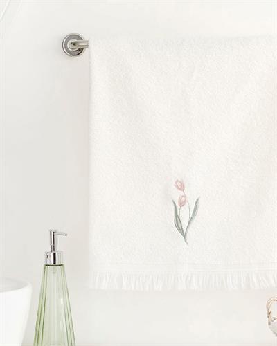 Tulip Garden Хавлия За Лице Бродирани, Екру, 50 X 76 Cm