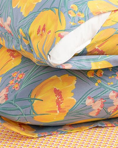 Tulip Paradise Кълъфка За Възглавница 2Бр., Лесно За Гладене, Синьо, 50 X 70 Cm