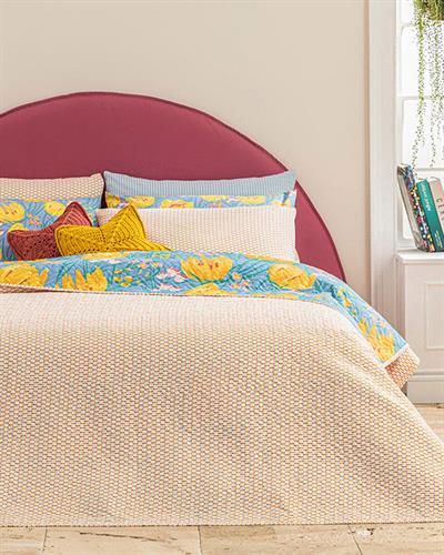 Tulip Paradise Double Person Multi-Purposed Quilt 200x220 cm Blue