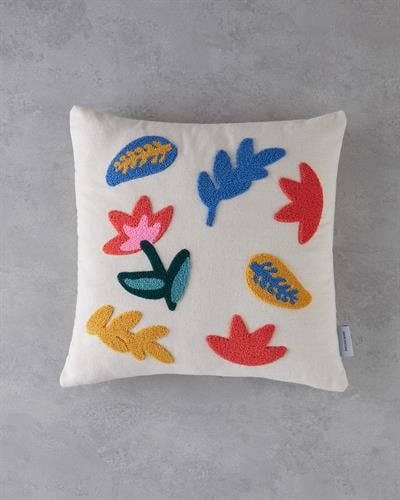 Tulipe Калъфка Декоративн Възглавница Бродерия с перфорация 45x45 см Натурален