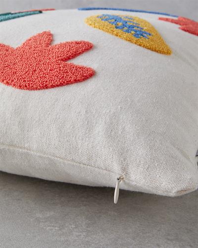 Tulipe Калъфка Декоративн Възглавница Бродерия с перфорация 45x45 см Натурален