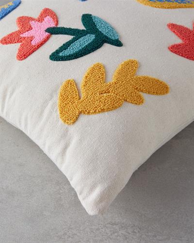 Tulipe Калъфка Декоративн Възглавница Бродерия с перфорация 45x45 см Натурален