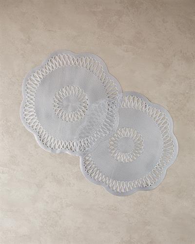 Tuscan Подложки За Хранене 2 бр. Pvc 38 см Сребърен.