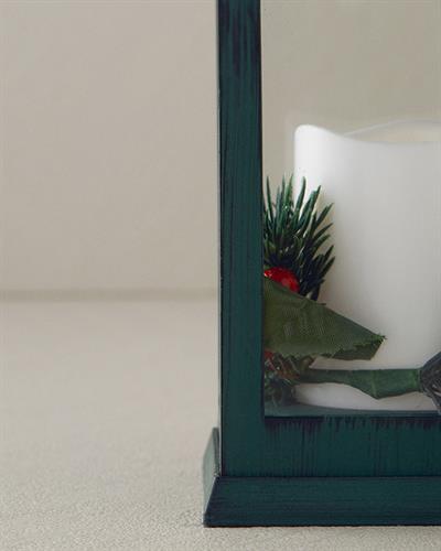 Twist Lantern 10x10x23 cm Green