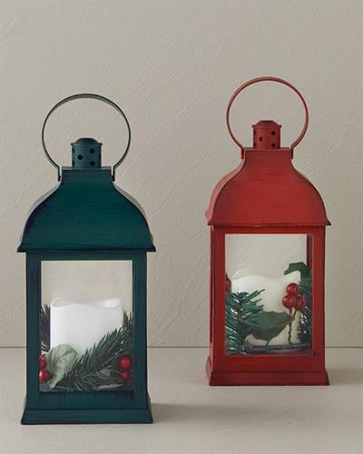 Twist Lantern 10x10x23 cm Green