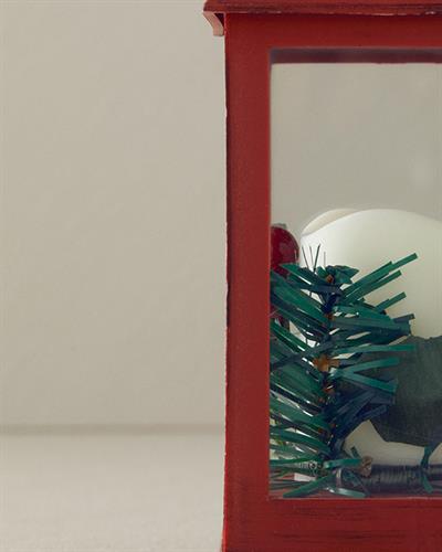 Twist Lantern 10x10x23 cm Red