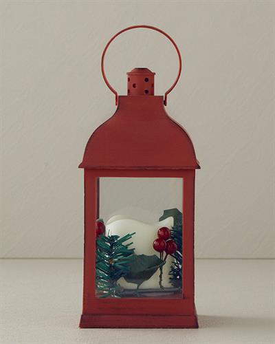 Twist Lantern 10x10x23 cm Red