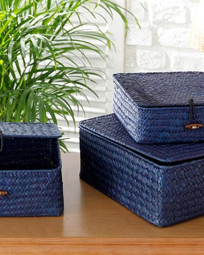 Twist Декоративна Кутия 18X18X6X18X18 cm Син