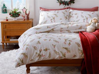 Under the Mistletoe СПАЛНО БЕЛЬО КОМПЛЕ За един човек Памучен 160x220 cm червен