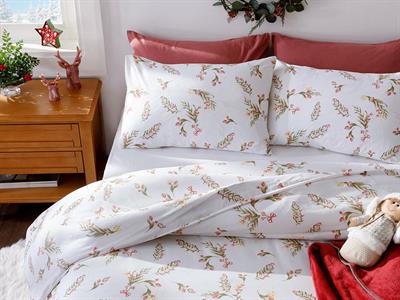 Under the Mistletoe СПАЛНО БЕЛЬО КОМПЛЕ За един човек Памучен 160x220 cm червен