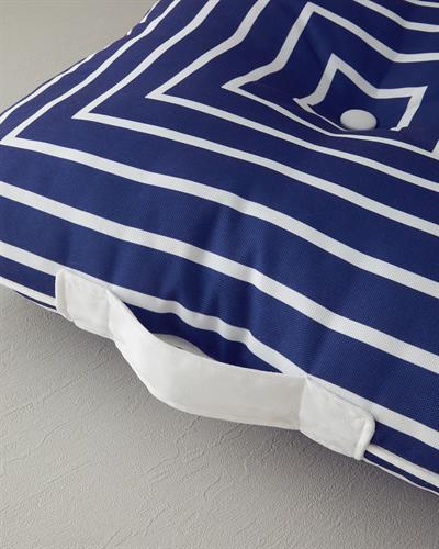 Undersea Декоративен Пуф Бяло – Индиго, 60 X 60 Cm