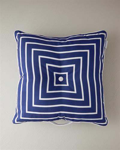 Undersea Декоративен Пуф Бяло – Индиго, 60 X 60 Cm