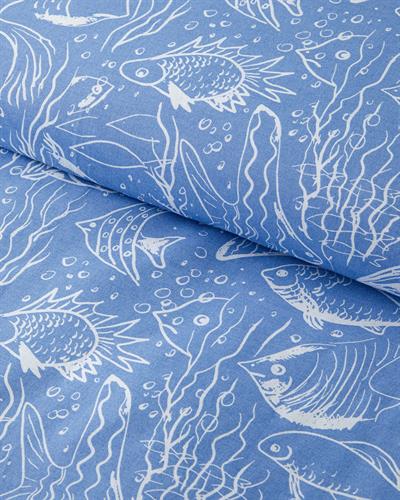 Underwater Wonders Спален Комплект Двоен Памучен 200x220 см Тъмносин
