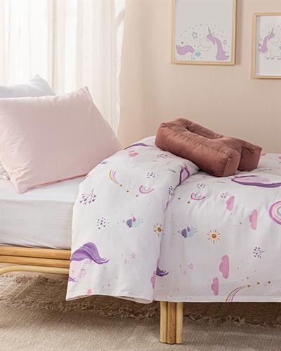 Unicorn Детско Лятно Одеяло Памучен, Розово, 150 X 200 Cm