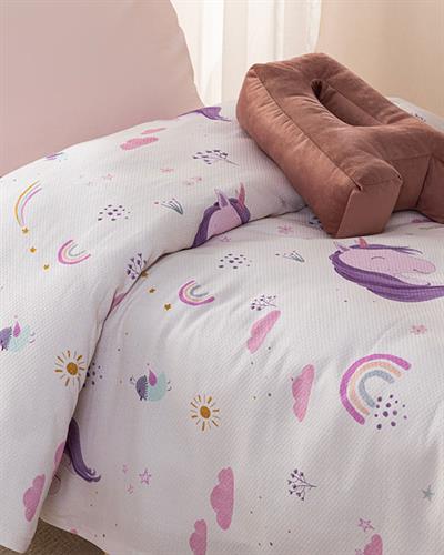 Unicorn Детско Лятно Одеяло Памучен, Розово, 150 X 200 Cm